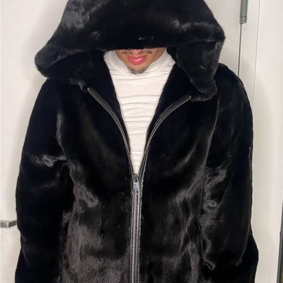 Casiani Black Mink Fur Coat Jacket - Picture 3 of 4